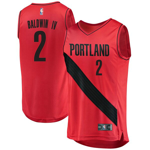 Maillot Portland Trail Blazers Homme Wade Baldwin IV 0 Statement Edition Rouge
